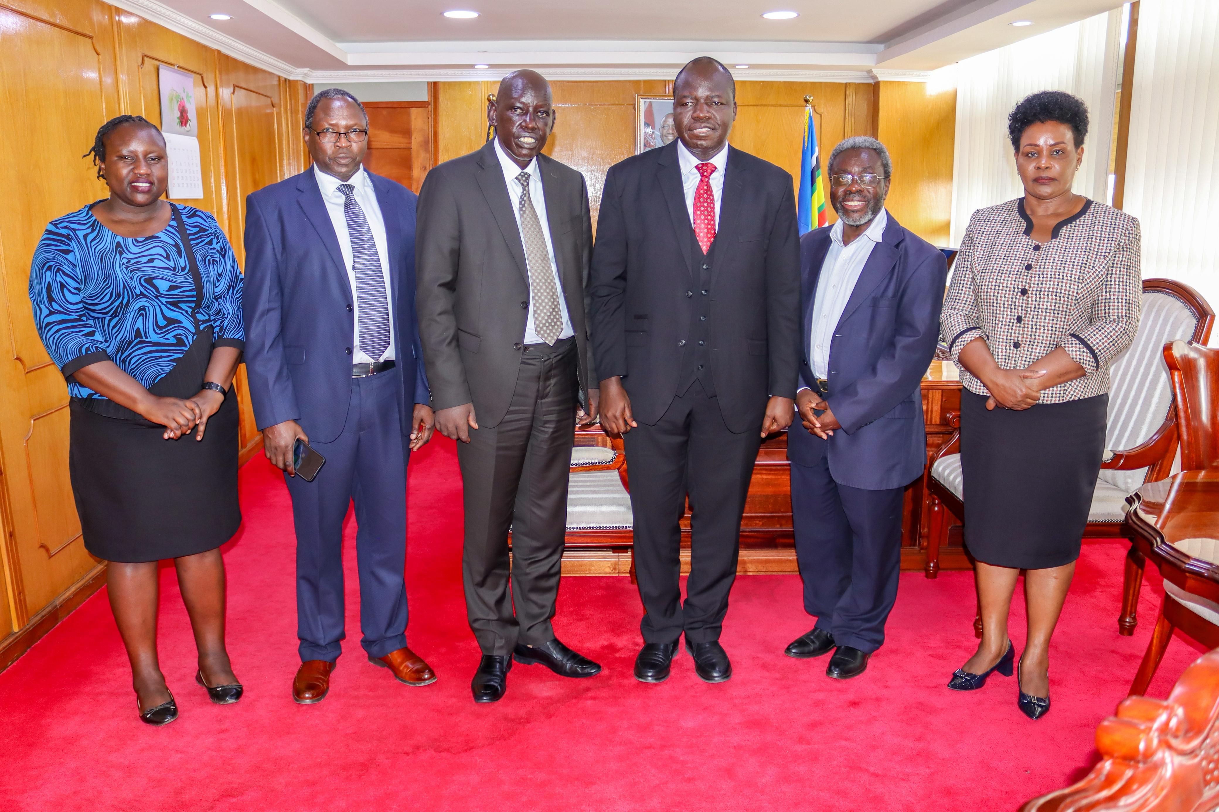 AIU Vice Chancellor Dr. Nelson Makanda Pays Courtesy Call to PS Immigration Dr. Belio Kipsang at Nyayo House