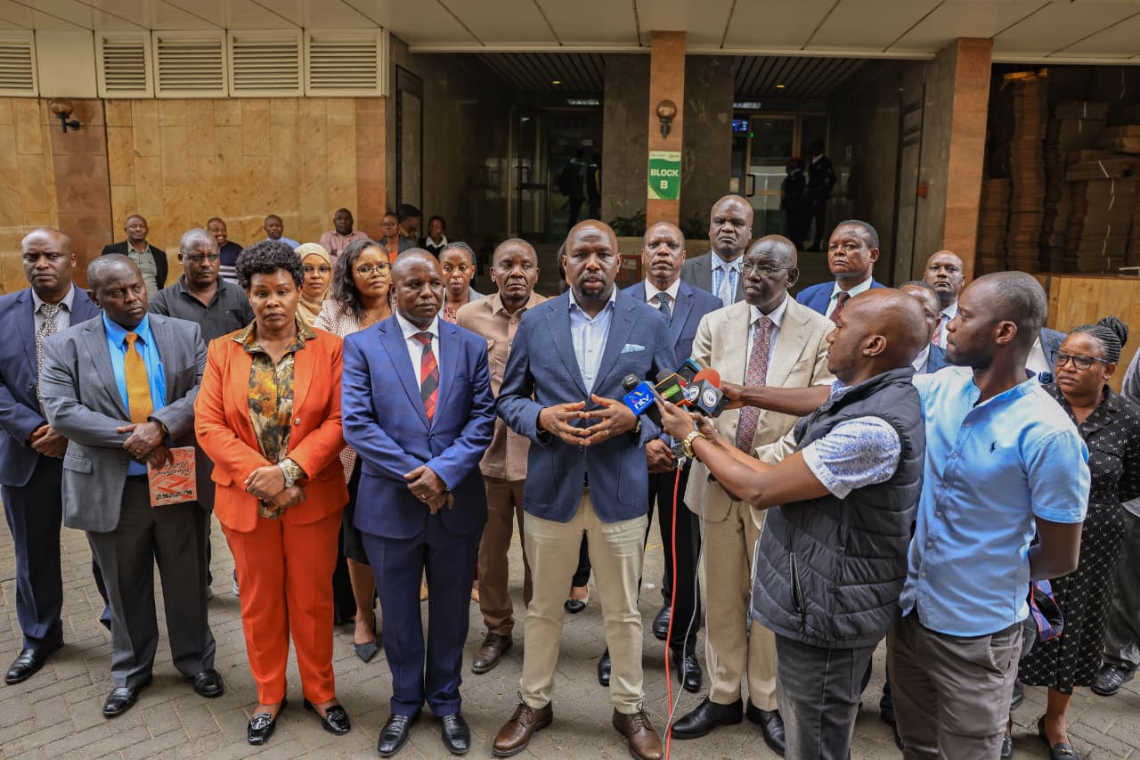 CS Murkomen giving a press brief