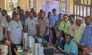 PS.Bitok gets briefed on the Maisha Card registration process