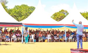 PS. Julius Bitok engages with locals at the opening of the Magarini Subcounty CRS office